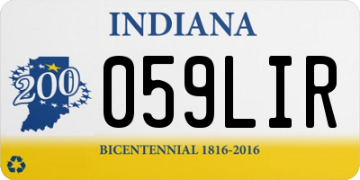 IN license plate 059LIR
