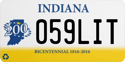 IN license plate 059LIT