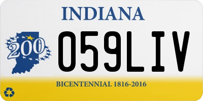 IN license plate 059LIV