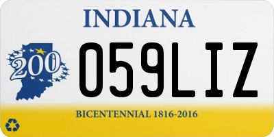 IN license plate 059LIZ