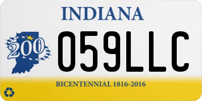 IN license plate 059LLC