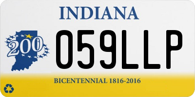 IN license plate 059LLP