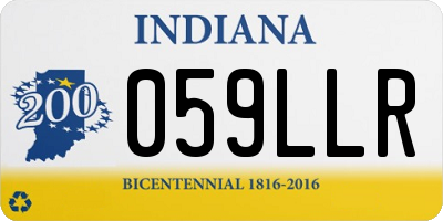 IN license plate 059LLR