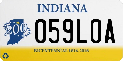 IN license plate 059LOA