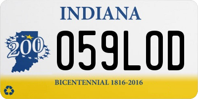 IN license plate 059LOD