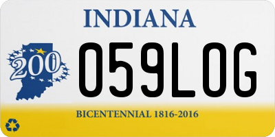 IN license plate 059LOG