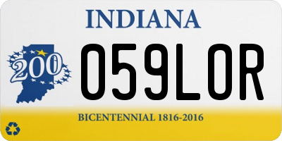 IN license plate 059LOR