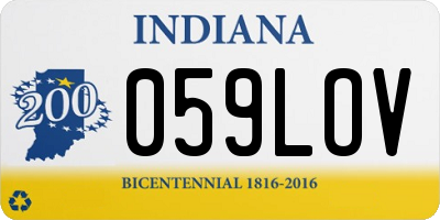 IN license plate 059LOV