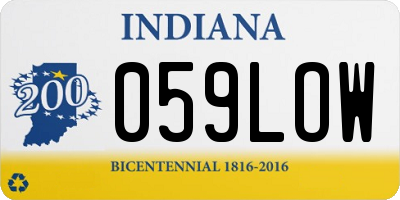 IN license plate 059LOW