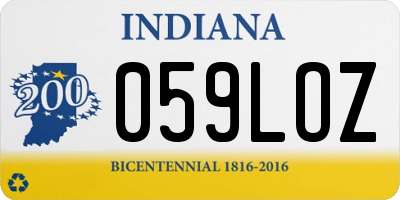 IN license plate 059LOZ