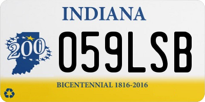 IN license plate 059LSB