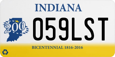IN license plate 059LST