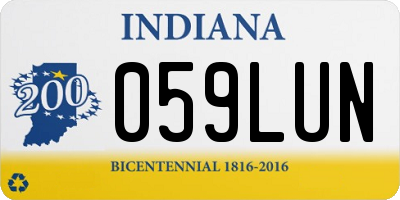 IN license plate 059LUN