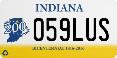 IN license plate 059LUS