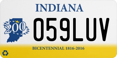 IN license plate 059LUV