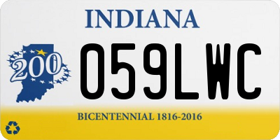 IN license plate 059LWC