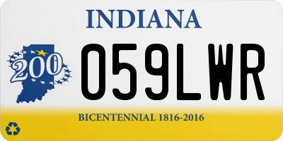 IN license plate 059LWR