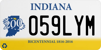 IN license plate 059LYM