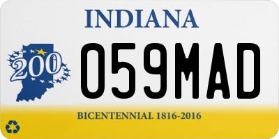 IN license plate 059MAD