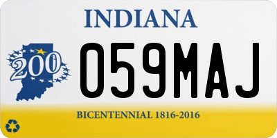 IN license plate 059MAJ