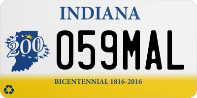 IN license plate 059MAL