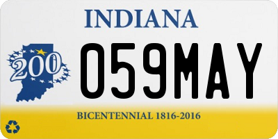 IN license plate 059MAY