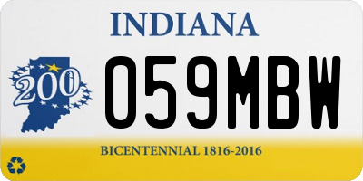 IN license plate 059MBW