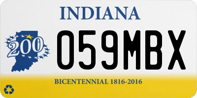 IN license plate 059MBX