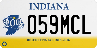 IN license plate 059MCL