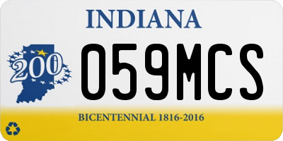 IN license plate 059MCS