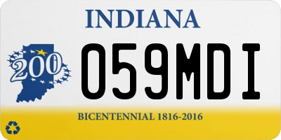 IN license plate 059MDI