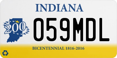 IN license plate 059MDL