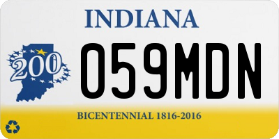 IN license plate 059MDN