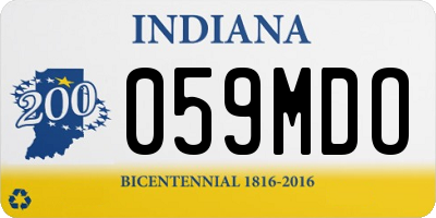 IN license plate 059MDO