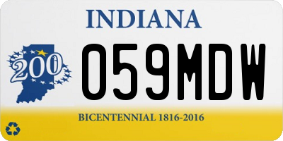 IN license plate 059MDW