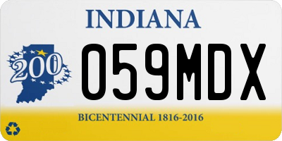 IN license plate 059MDX