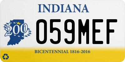 IN license plate 059MEF