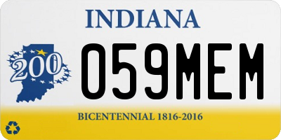 IN license plate 059MEM
