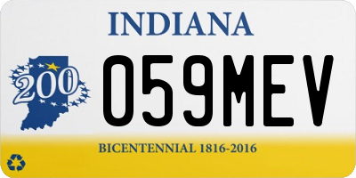 IN license plate 059MEV