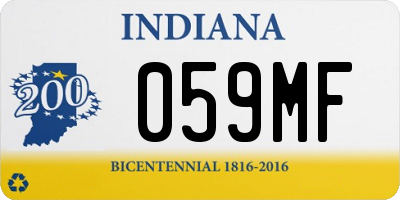 IN license plate 059MF