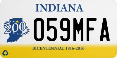 IN license plate 059MFA