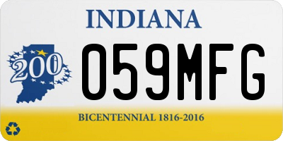 IN license plate 059MFG