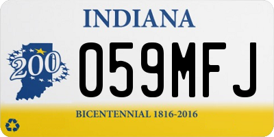 IN license plate 059MFJ