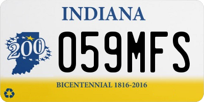 IN license plate 059MFS