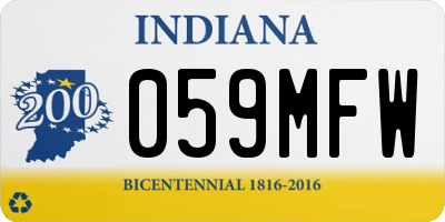 IN license plate 059MFW