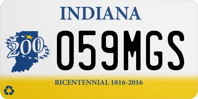 IN license plate 059MGS