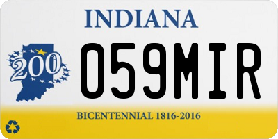 IN license plate 059MIR