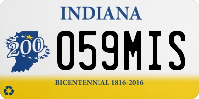 IN license plate 059MIS
