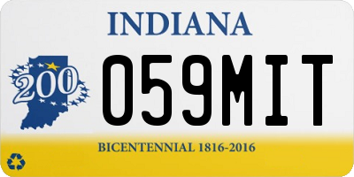 IN license plate 059MIT