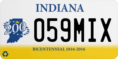 IN license plate 059MIX